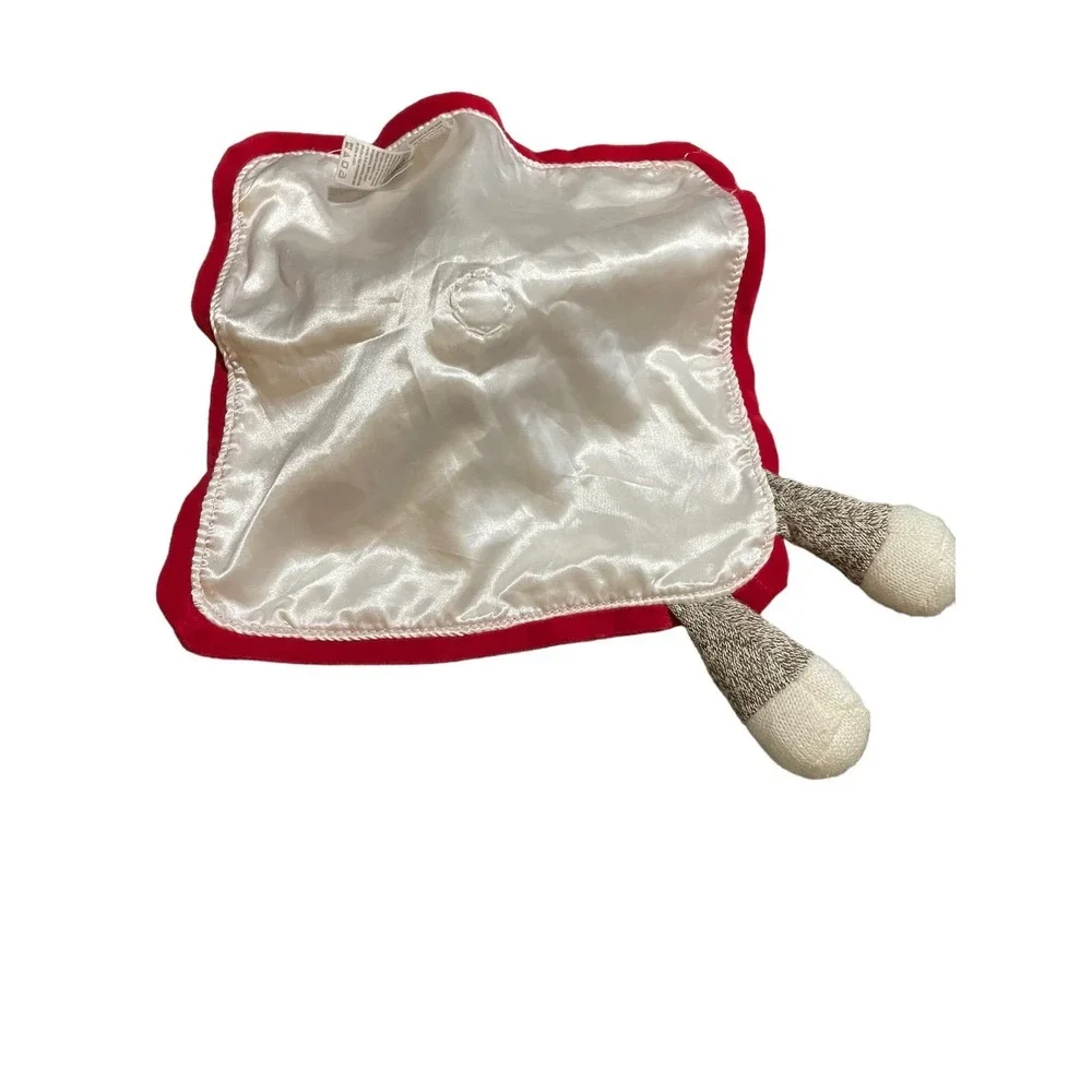 Baby Starters Sock Monkey Lovey Red trim Baby Toy Security blanket Sweet Satiny